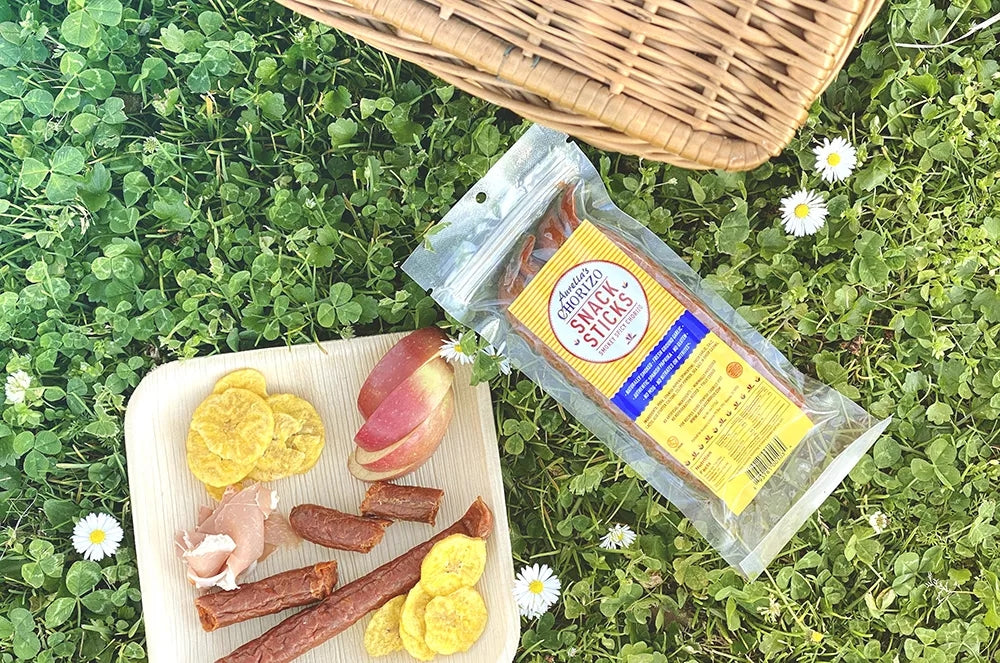Picnic on the lawn with our all natural Spanish Chorizo Snack Sticks.
